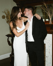 Load image into Gallery viewer, Malo Gown, Wedding Dresses, Mini Dresses, Halter Neck, High Neck, Long Sleeve, Strappy, Cross Back Dress, Backless, Satin Dress, Low Back, Wedding Flowers, We Are Mancini Bridal Wear, Wedding Dress, Wedding Separates, Destination Wedding, Luxury Wedding, Beach Wedding, Wedding Dress Two Piece, Top and Skirt, Wedding Nails, Wedding Accessories, Wedding Decor