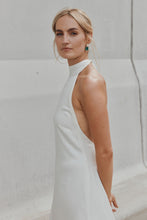 Load image into Gallery viewer, Wedding Dresses, Maxi Dresses, Halter Neck, Satin Dress, Low Back, Wedding Flowers, Phoebe Bridal Gown, We Are Mancini Bridal Wear, Wedding Dress, Wedding Separates, Destination Wedding, Luxury Wedding, Beach Wedding, Wedding Dress Two Piece, Top and Skirt, Wedding Nails, Wedding Accessories, Wedding Decor