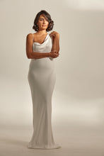 Load image into Gallery viewer, Wedding Dresses, Maxi Dresses, Cowl Neck, Satin Dress, Wedding Flowers, Antonia Gown, We Are Mancini Bridal Wear, Wedding Dress, Wedding Separates, Destination Wedding, Luxury Wedding, Beach Wedding, Wedding Dress Two Piece, Top and Skirt, Wedding Nails, Wedding Accessories, Wedding Decor