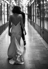Load image into Gallery viewer, Wedding Dresses, Mini Dresses, Halter Neck, High Neck, Long Sleeve, Satin Dress, Low Back, Wedding Flowers, Ciara Bridal Gown, We Are Mancini Bridal Wear, Wedding Dress, Wedding Separates, Destination Wedding, Luxury Wedding, Beach Wedding, Wedding Dress Two Piece, Top and Skirt, Wedding Nails, Wedding Accessories, Wedding Decor