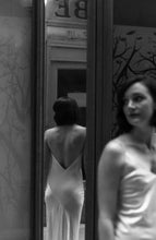 Load image into Gallery viewer, Wedding Dresses, Mini Dresses, Halter Neck, High Neck, Long Sleeve, Satin Dress, Low Back, Wedding Flowers, Ciara Bridal Gown, We Are Mancini Bridal Wear, Wedding Dress, Wedding Separates, Destination Wedding, Luxury Wedding, Beach Wedding, Wedding Dress Two Piece, Top and Skirt, Wedding Nails, Wedding Accessories, Wedding Decor, Paris, Paris Wedding