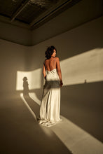 Load image into Gallery viewer, Wedding Dresses, Mini Dresses, Halter Neck, High Neck, Long Sleeve, Satin Dress, Low Back, Wedding Flowers, Ciara Bridal Gown, We Are Mancini Bridal Wear, Wedding Dress, Wedding Separates, Destination Wedding, Luxury Wedding, Beach Wedding, Wedding Dress Two Piece, Top and Skirt, Wedding Nails, Wedding Accessories, Wedding Decor