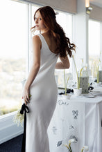 Load image into Gallery viewer, Wedding Dresses, Maxi Dresses, Cowl Neck, Satin Dress, Wedding Flowers, Antonia Gown, We Are Mancini Bridal Wear, Wedding Dress, Wedding Separates, Destination Wedding, Luxury Wedding, Beach Wedding, Wedding Dress Two Piece, Top and Skirt, Wedding Nails, Wedding Accessories, Wedding Decor