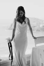 Load image into Gallery viewer, Wedding Dresses, Maxi Dresses, Cowl Neck, Satin Dress, Wedding Flowers, Antonia Gown, We Are Mancini Bridal Wear, Wedding Dress, Wedding Separates, Destination Wedding, Luxury Wedding, Beach Wedding, Wedding Dress Two Piece, Top and Skirt, Wedding Nails, Wedding Accessories, Wedding Decor