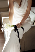 Load image into Gallery viewer, Wedding Dresses, Maxi Dresses, Cowl Neck, Satin Dress, Wedding Flowers, Antonia Gown, We Are Mancini Bridal Wear, Wedding Dress, Wedding Separates, Destination Wedding, Luxury Wedding, Beach Wedding, Wedding Dress Two Piece, Top and Skirt, Wedding Nails, Wedding Accessories, Wedding Decor