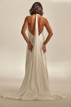 Load image into Gallery viewer, Wedding Dresses, Maxi Dresses, Halter Neck, Satin Dress, Low Back, Wedding Flowers, Phoebe Bridal Gown, We Are Mancini Bridal Wear, Wedding Dress, Wedding Separates, Destination Wedding, Luxury Wedding, Beach Wedding, Wedding Dress Two Piece, Top and Skirt, Wedding Nails, Wedding Accessories, Wedding Decor