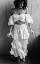 Load image into Gallery viewer, Jack and Jill Bridal Top, We Are Mancini Ready to Wear Bridal, Strapless, Off The Shoulder Top, Tulle Blouse, Frill Sleeves, Short Sleeves, Wedding Dress, Wedding Separates, Destination Wedding, Luxury Wedding, Beach Wedding, Wedding Dress Two Piece, Top and Skirt, Wedding Set