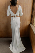 Load image into Gallery viewer, Bowie Bridal Skirt, We Are Mancini Ready to Wear Bridal, Strapless, Off The Shoulder Top, Tulle Blouse, Maxi Skirt, Bias Cut Skirt, Slip Skirt, Frill Skirt, Midi Skirt, Frill Sleeves, Short Sleeves, Wedding Dress, Wedding Separates, Destination Wedding, Luxury Wedding, Beach Wedding, Wedding Dress Two Piece, Top and Skirt, Wedding Set
