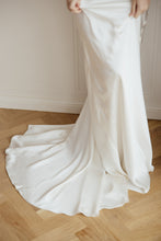 Load image into Gallery viewer, Wedding Dresses, Mini Dresses, Halter Neck, High Neck, Long Sleeve, Satin Dress, Low Back, Wedding Flowers, Ciara Bridal Gown, We Are Mancini Bridal Wear, Wedding Dress, Wedding Separates, Destination Wedding, Luxury Wedding, Beach Wedding, Wedding Dress Two Piece, Top and Skirt, Wedding Nails, Wedding Accessories, Wedding Decor